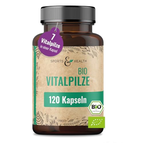 Bio Vitalpilze Mix 120 Kapseln 7 Vitalpilze Reishi Chaga Shiitake Maitake Lions Mane Cordyceps Militaris White Fungus Mushroom Complex Vegan