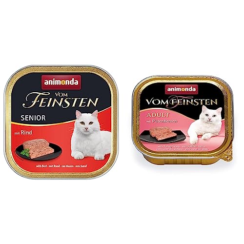 animonda Vom Feinsten Senior Nassfutter für ältere Katzen ab 7 Jahren Nassfutter Katze Adult - mit Putenherzen 32 x 100g - hochwertiges Premiere Katzenfutter Nass getreidefrei