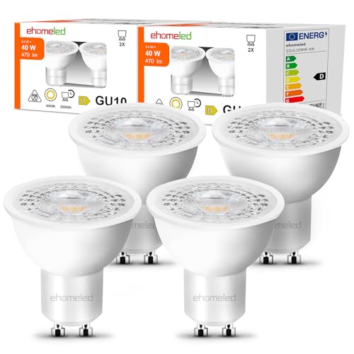 ehomeled LED Glühbirneß 3000K 470 Lumen ersetzt 50W Halogenlampe energiesparend 38 Spotlicht ideal für Wohnzimmer Küche Flur nicht 4er Pack