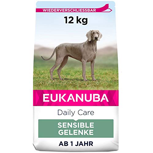 Eukanuba Daily Care Sensitive Joints Hundefutter - Trockenfutter für Hunde mit Gelenkbeschwerden Spezialfutter geeignet für alle ausgewachsenen Rassen 12 kg