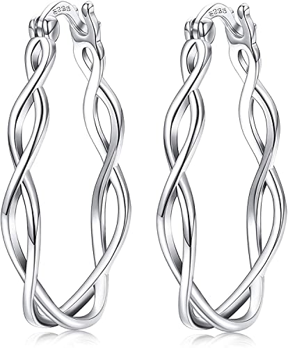 Milacolato 925 Sterling Silber Ohrringe Creolen Twist Irish Celtic Knot Ohrringe für Frauen