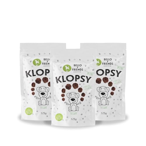 Bello Friends Klopsy Mini Vegan 3er Pack 3 x 125 g hochwertiger fleischfreier Hundesnack getreidefrei und proteinreich für Training und Belohnung