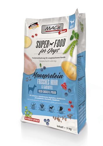 Mac s Dog Trockenfutter für Hunde Monoprothese Huhn und Kartoffelgeschmack 3 kg