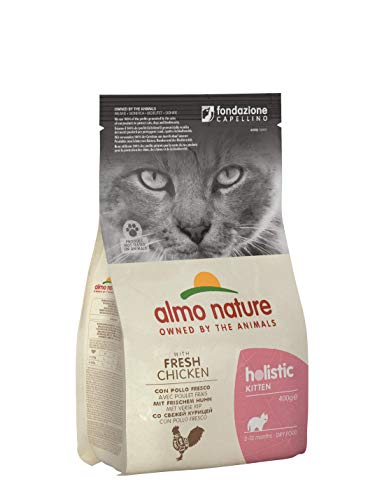Almo Nature Holistic Kitten mit Huhn und Reis- Trockenfutter für Katzenjunge aller Rassen 6er Pack 6x400g
