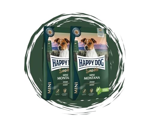 Happy Dog Sensible Mini Montana - Hundefutter Bundle 2 300 g - Getreidefrei glutenfrei Single Protein mit Pferd - Für empfindliche kleine Hunde - Made in Germany