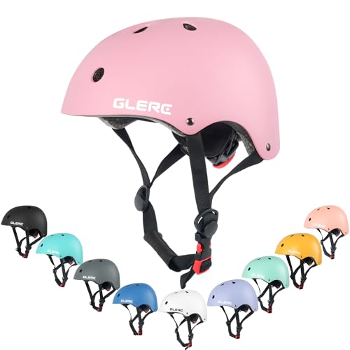 Glerc Kinder Fahrradhelm für 3-8 Jahre alte Jungen Mädchen Kinder Fahrrad Zubehör stoß- und schlagfester Fahrradhelm für Kinder S Rosa