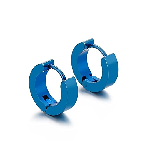Damen Creolen Ohrringe Damen Creolen EinhÃ¤nger Blau Kreis Geometrie Einfachen Stil Titan