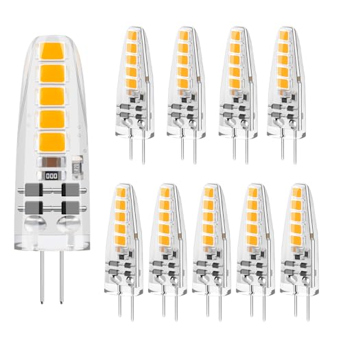 DiCUNO G4 LED dimmbar 2W LED Lampe entspricht 20W Halogen Warmweiß 2700K 185LM 360 Abstrahlwinkel G4 LED Leuchtmittel 12V AC DC 85Ra flimmerfrei G4 Stiftsockel 10er Pack