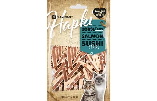 Flamingo Leckerli Katze Sushi Strips mit Lachs 85g ohne Zuckerzusatz glutenfrei Snack Hapki
