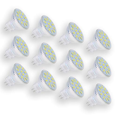 LED-Glühbirne 12er-Pack MR11-LED-Glühbirne 5 W Spotlight-Glühbirne äquivalent zu 50 W GU4-Bi-Pin-Sockel 500 lm 12 V für Einbauleuchten und Schienenleuchtenkopf