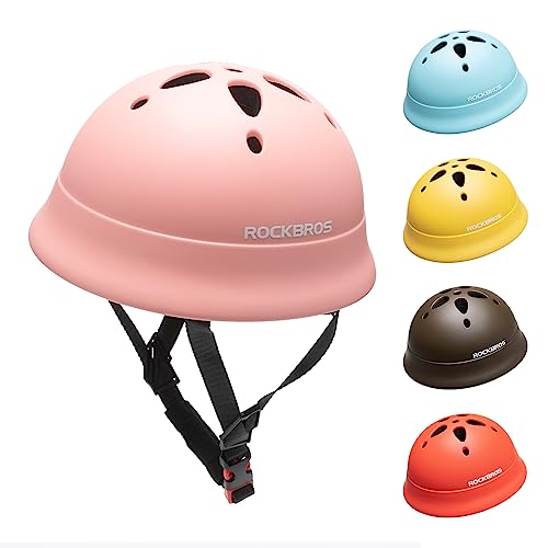 ROCKBROS Kinder Fahrradhelm 2-5 Jahre Kinderhelm Kopfumfang 48-52 cm für Kleinkinder Outdoor Laufrad Scooter Rosa