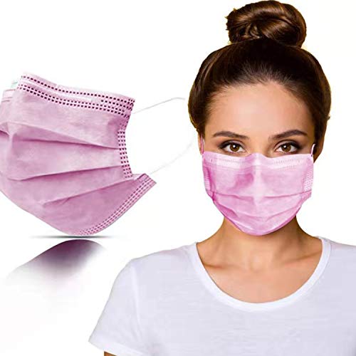 SYMTEX 100 Stück pinke Medizinisch Chirurgische Type IIR Norm EN 14683 zertifizierte Rosa Mundschutzmasken 3 lagig Gesichtsmaske Einwegmaske mund nasenschutz