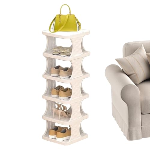 Faltbares Schuhregal mit 6 Ebenen platzsparender Aufbewahrungsständer für Wohnheim Wohnung Schrank Schlafzimmer und Wohnzimmer ideal für Erwachsene und Kinder effiziente Schuh-nization