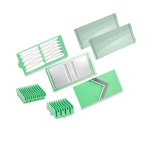 Genius Genius Nicer Dicer Exclusive Zubehör-Set 5-tlg. Tomaten-Gemüse-Schneider mit Schutzabdeckung Gemüsereib Einsatz für Julienne