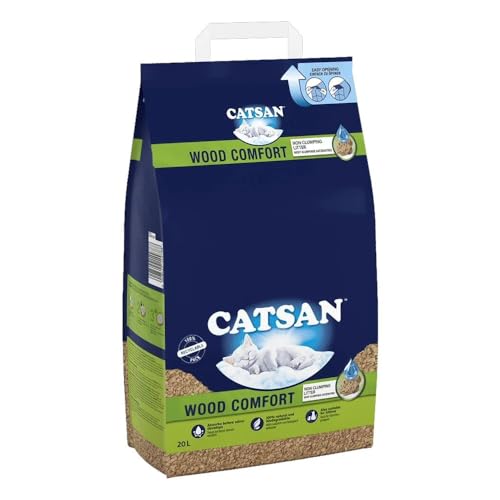 Catsan Wood Comfort Streu 100% biologisch abbaubar extra saugfähig 20-Liter-Beutel