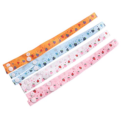 4 Stück Set Kinder Gesichtsmaske Anti Verlust Lanyard Gurt Niedliches Cartoon Erdbeerband Mundschutz Hängender Hals Winddichtes Seil Schnur Hängender Hals Winddichter Gurt