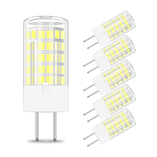 JINLONTA.35 Lampe 4W ersetzt 40W Halogenlampe G6.35 Glühbirne Kaltweiss 6000K Nicht Dimmbar Leuchtmittel für Unterschrank Schreibtischlampe Beleuchtung 5 Stück