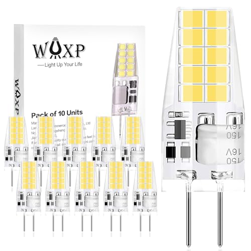 WAXP G4 LED Lampen Kaltweiß 2W 12V 6000K Kaltweiss LED Stiftsockellampe Ersatz 20W Halogenlampen 200 Lumen Nicht Dimmbar Glühbirne 10er-Pack