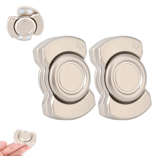 2stk Fidget Spinner für Erwachsene 3-in-1 Magnetischer Schiebeklick Spinner Leises Drehendes Fingerspielzeug Cooler Konzentrationshelfer Geschenke Silber