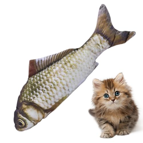 BCHKO Katzenspielzeug Fisch mit Katzenminze 20CM Plüsch Fischspielzeug Spielzeug mit Katzenminze Katzenminze Kissen Spielzeug Katze Katze Interaktive Spielzeug für Katze Haustiere