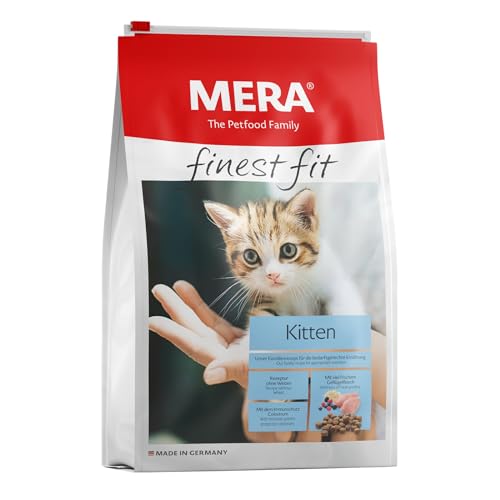 MERA finest fit Kitten Junior Katzenfutter trocken für Babykatzen bis 1 Jahr Trockenfutter aus frischem Geflügel und Reis gesundes Futter für junge Katzen ohne Zucker 1 5 kg