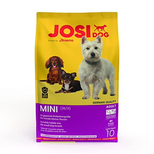 JosiDog Mini 1 x 10 kg Hundefutter für kleine Rassen Premium Trockenfutter für ausgewachsene Hunde Powered by JOSERA