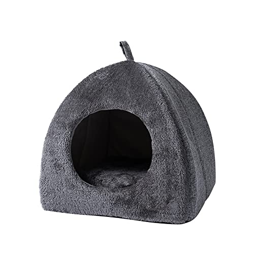 BYNYXI KatzenhÃ¶hle Warm KuschelhÃ¶hle fÃ¼r Katzen HÃ¶hle Waschbare Katzenhaus mit abnehmbare Kissen Flauschiges PlÃ¼sch KÃ¤tzchenbett Dreieckiges Katzenschlafplatz fÃ¼r Katzen und KÃ¤tzchen 32cmx32cmx35cm