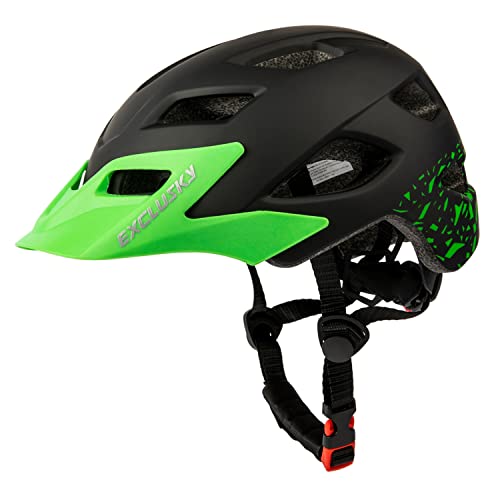 Exclusky Jungen Mädchen für BMX Radhelm Skaterhelm Verstellbar Kinderfahrradhelm Fahrrad Kind 57CM ab 5 13 Jahre