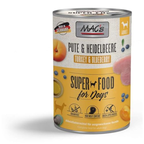 MAC s Dog mit Pute Heidelbeeren getreidefrei 6 x 400 g