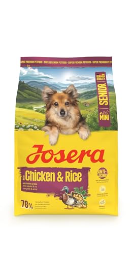 JOSERA Mini Senior Huhn Reis 1 x 3 kg Premium Trockenfutter für ausgewachsene ältere Hunde Kleiner Rassen Anti-Aging Nierenentlastung Extrakleine Kroketten glutenfrei 1er Pack
