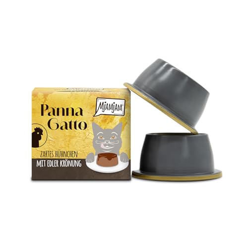 MjAMjAM - Premium Nassfutter für Katzen - Panna Gatto - zartes Hühnchen mit edler Krönung 1er Pack 2x80g getreidefrei