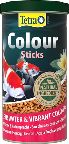 Tetra Pond Colour Sticks - Fischfutter für Teichfische für natürliche Farbenpracht und klares Wasser im Teich 1 L Dose