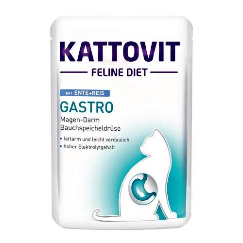 Kattovit Feline Diet Gastro Ente und Reis Magen- Darm 6x85g