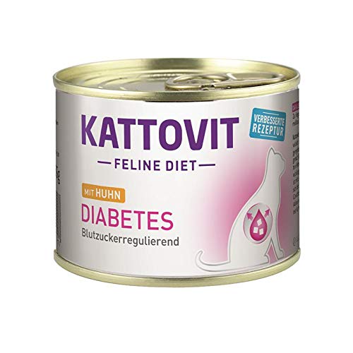 Kattovit Feline Diet Diabetes Gewicht Huhn 12 x 185g Katzenfutter