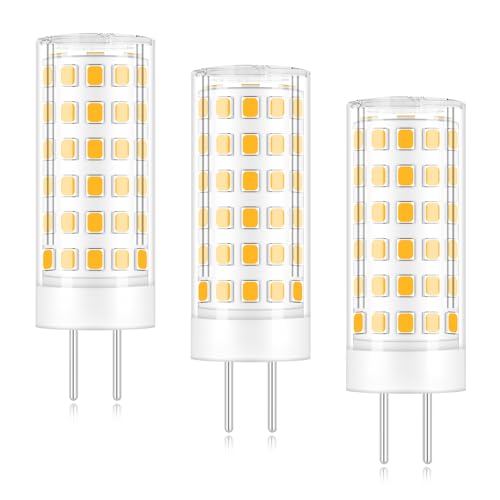 XIMNCHNI.35 LED Lampe 6W Ersetzt Halogen 60W 50W 40W 12V Warmweiß 3000K Led Lampe Bi Pin Sockel JC Typ 2 Stifte Led Glühbirnen G6.35 Ersatz für Halogen Stiftleuchte JCD 3er Pack