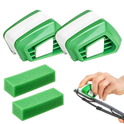 4 Stück Scheibenwischer Schneider Scheibenwischer Nachschneider Chärfer Mit 2 Stück Schwämme Reinigungstücher Auto Autowischer Cutter Reparatur Werkzeug Wischblattschneider