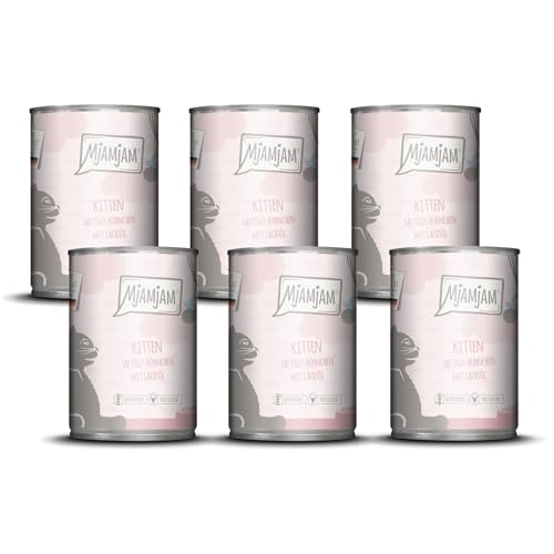 MjAMjAM   Premium Nassfutter für   Kitten saftiges Hühnchen mit Lachsöl 6er Pack 6x 400g getreidefrei mit extra viel Fleisch