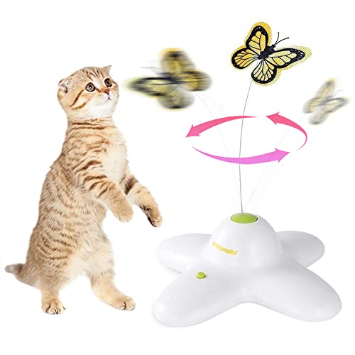 ALL FOR PAWS Katzenspielzeug Interaktive Schmetterling Katze Automatisches Spielzeug Stimulierende Kitty Spielzeug Anreicherung für Indoor Katzen