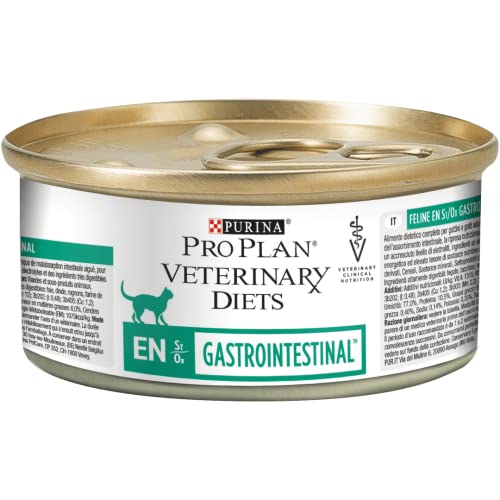 PURINA PRO PLAN Veterinary Diets EN Gastrointestinal Katze Mousse 24 x 195g Diätetisches Alleinfuttermittel für Katzen und Kitten Gewichtszunahme und Rekonvaleszenz