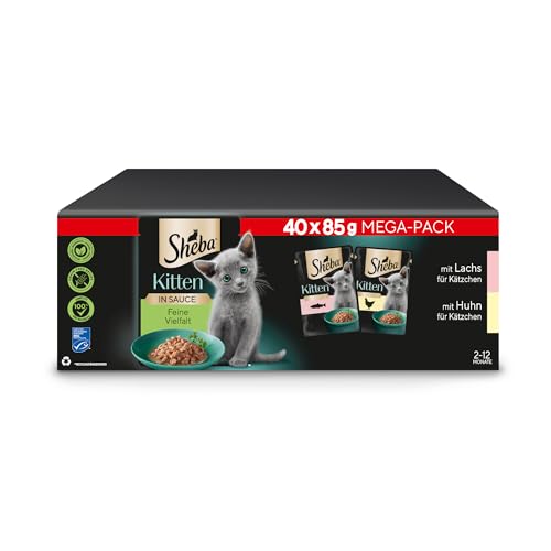  für Kitten im Portionsbeutel Feine Vielfalt mit Lachs MSC und Huhn Multipack 40x85g