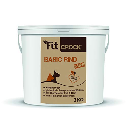 cdVet Fit-Crock Hundefutter trocken Basic Rind Mini 3 kg getreidefrei