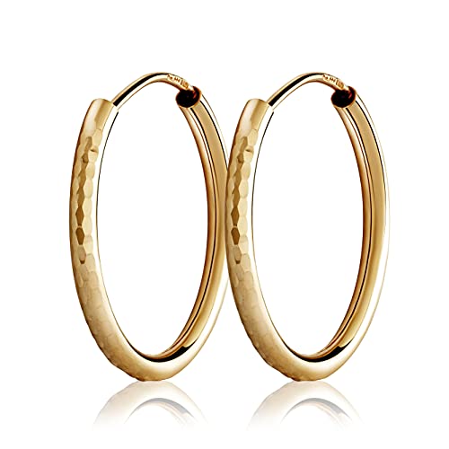 NKlaus Paar Creolen 333 Gelbgold 8 Karat 2 0mm Gold Ohrringe 20mm Damen Ohrschmuck 1193