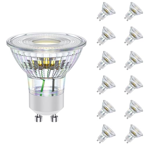 novapollo GU10 LED Warmweiss 2.4W Ersetzt 35W Halogen Leuchtmittel 270 Lumen 2700K Birnen Abstrahlwinkel 38 Spot Nicht Dimmbar 50xH54mm Reflektor LED Spots 12er-Pack