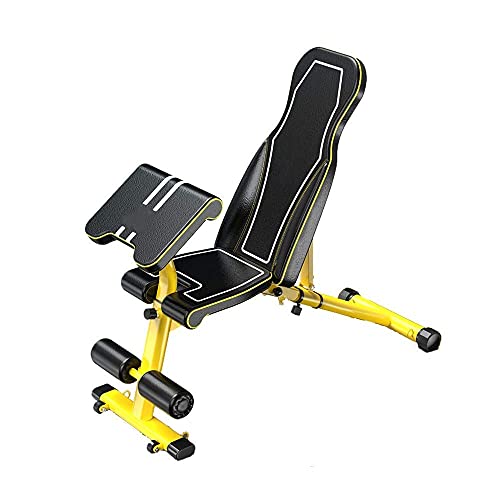 XDLEDMKIZ Hantelbank Kurzhantelbank klappbare Hantelbank multifunktionale Heimfitnessbank Kurzhantelbank Bankdrücken Sit-up-Fitnessstuhl Rückenlagebrett