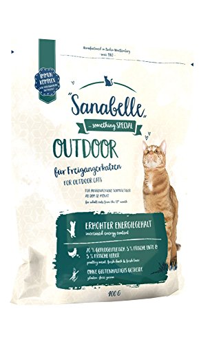 Sanabelle Outdoor Katzentrockenfutter für ausgewachsene Katzen ab dem 12. Monat besonders geeignet für Freigängerkatzen mit erhöhtem Bewegungsumfang 6 x 400 g
