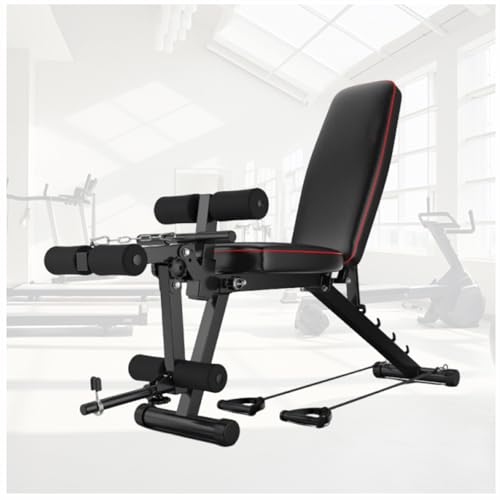 ypuxil Sportbank Hantelbank mit Ablage Hochbelastbare Krafttrainingsbank mit breiter PU-Polsterung für das Home-Gym 200 kg Tragkraft Ganzkörpertraining und Core-TrainingBlack 162cm