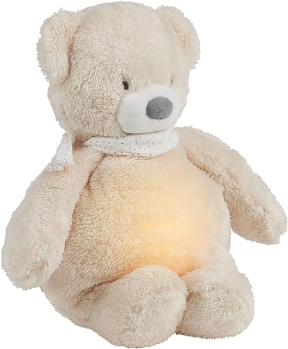 Nattou Bär Sleepy 7 natürliche Farben Integrierte Spieluhr USB Akku 19 3x 11x 30 5 cm Veganüsch Polyester Beige