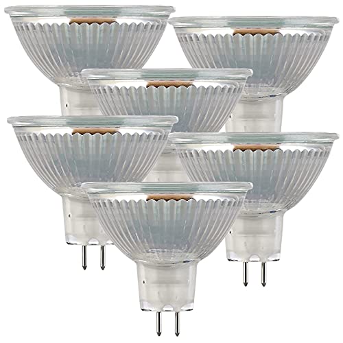 Luminea Stiftsockellampe 6er-Set LED-Glas-Spots GU5.3 3 W ersetzt 25 W tageslichtweiß G LED-Leuchtmittel Gu5.3 LED-Leuchtmittel Gu5.3 weiß Einbaustrahler