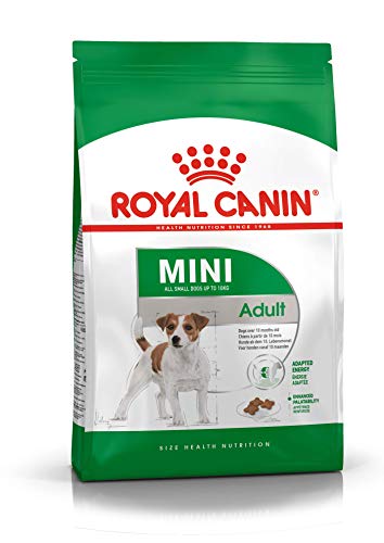 Royal Canin Mini Adult 2 kg Alleinfuttermittel für Hunde kleiner Rassen Omega -3 Fettsäuren für Haut und Fell Abgestimmter Energiegehalt und angepasste Krokettengröße