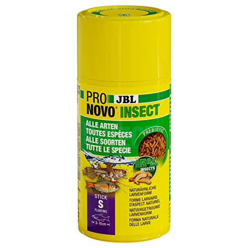 JBL PRONOVO INSECT STICK Futter für alle Aquarienfische von 3-10 cm Fischfutter-Sticks Klickdosierer Größe S 100 ml